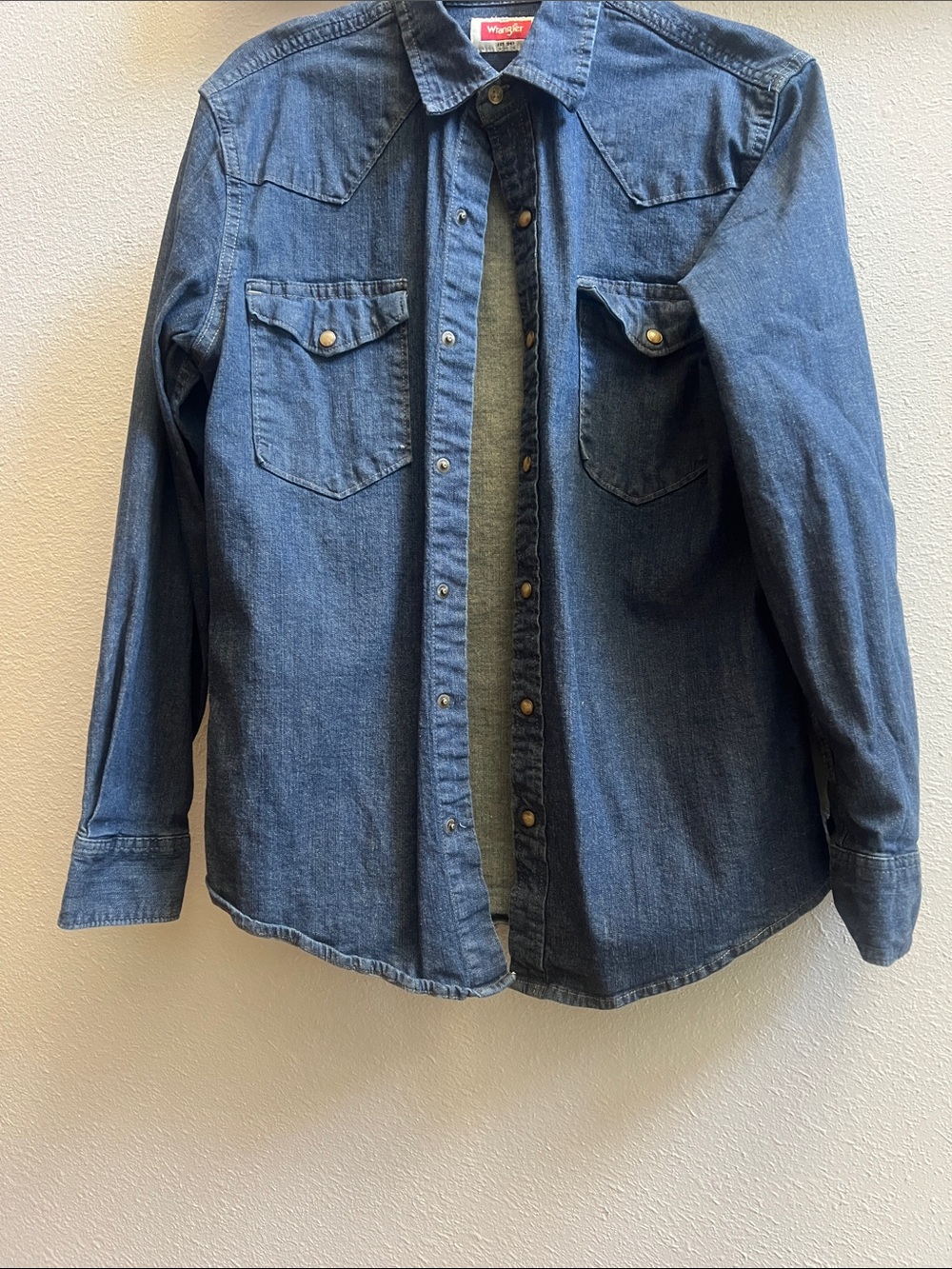 Wrangler Dark Blue Denim Western Snap-Front Shirt